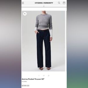 NWT Citizens of Humanity Annina Pocket Trouser 30" jean in Jones Sz 23
